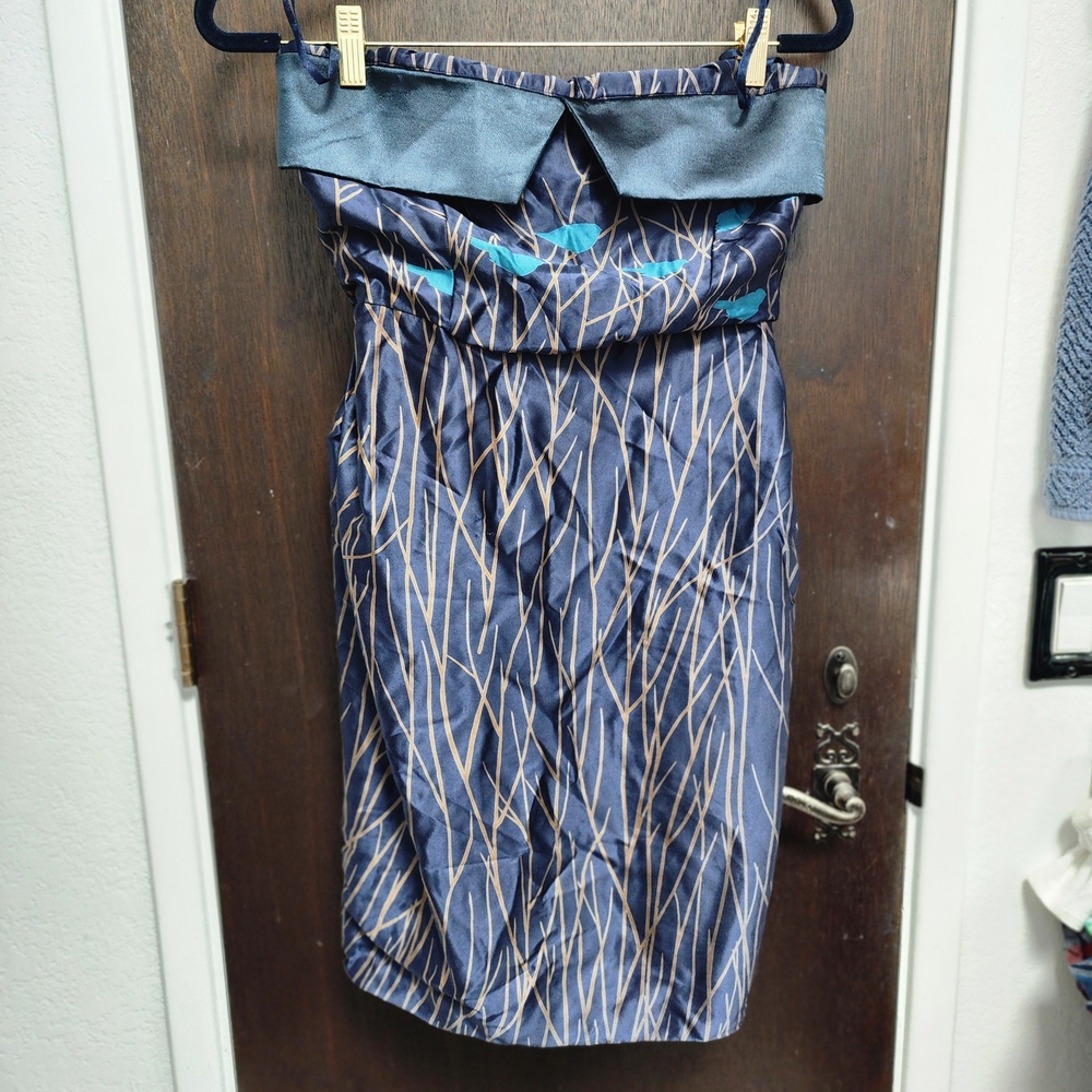Lorick Silk Blue Cherwell Strapless Dress 4